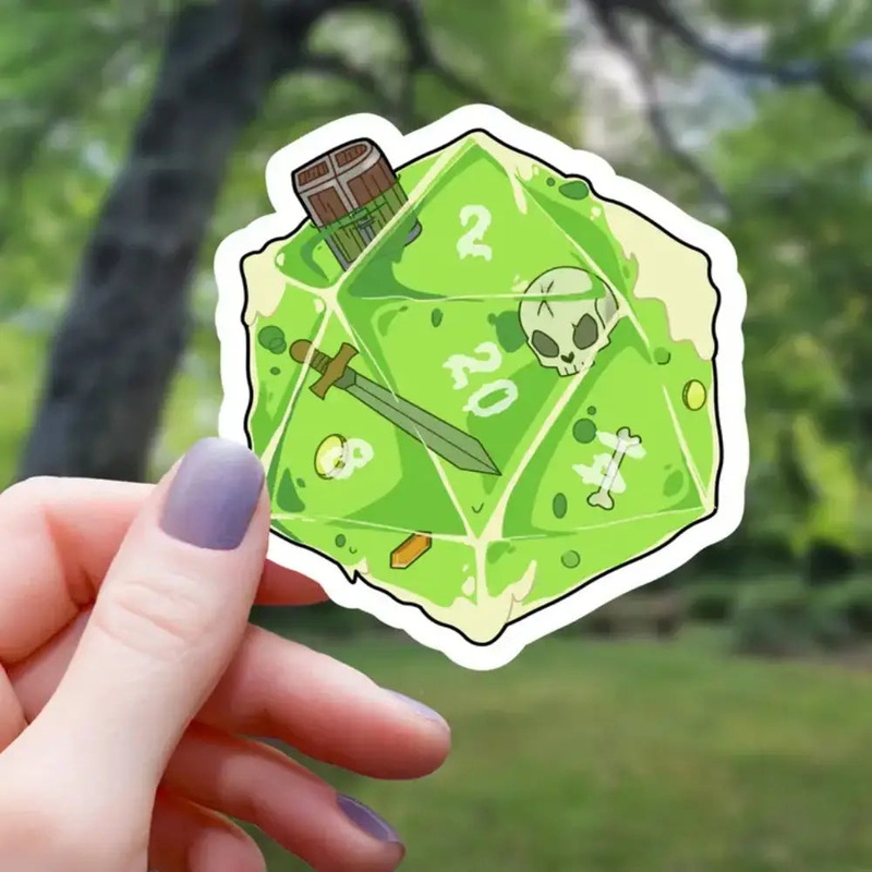 Gelatinous D20 Sticker