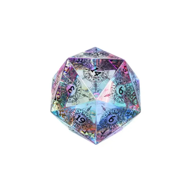 Glass 30mm D20 Die Rainbow Prism