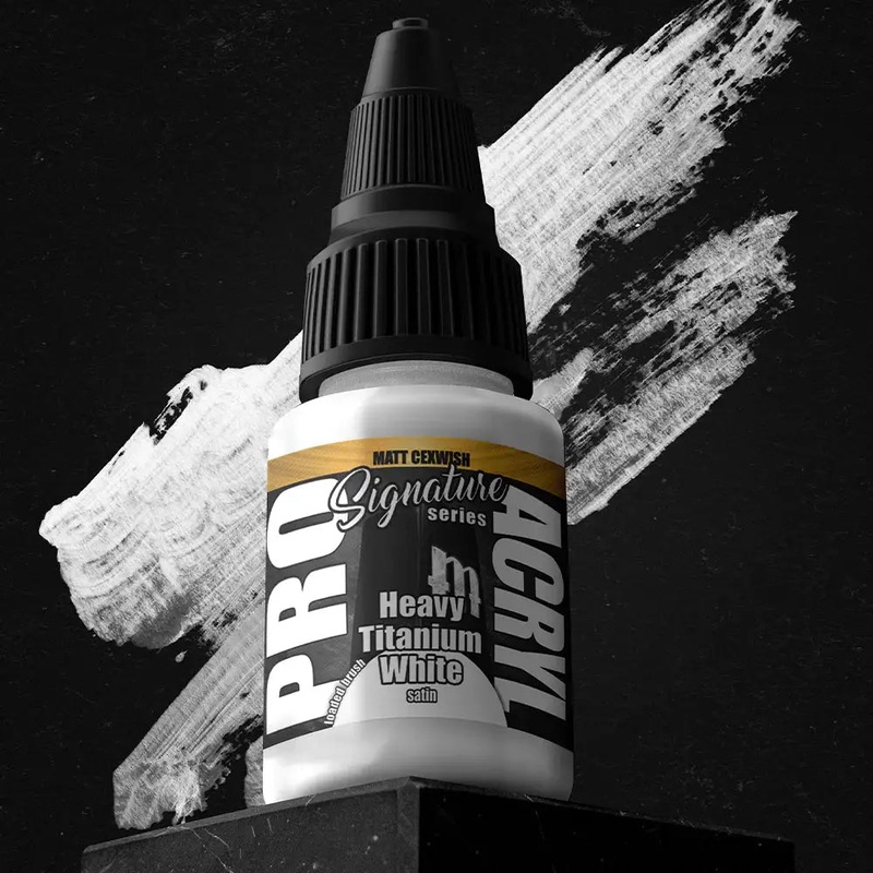 Monument Matt Cexwish Heavy Titanium White Acrylic Paint 22ml Bottle