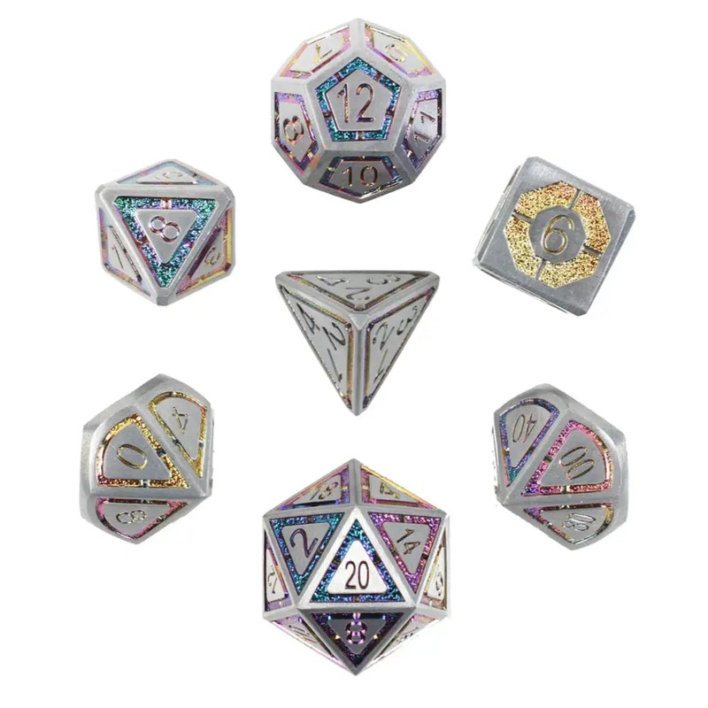 Potent Portent Metal Polyhedral (D&D) Dice Set (7)