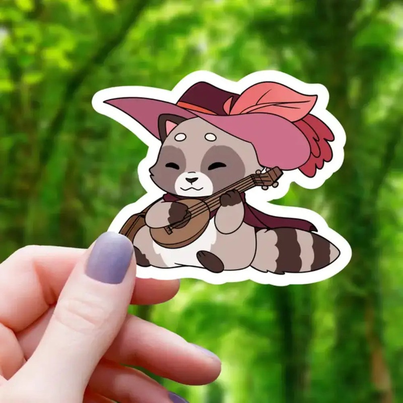 Bard Raccoon Sticker