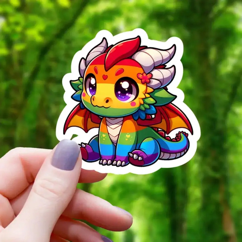 Chibi Pride Dragon Sticker
