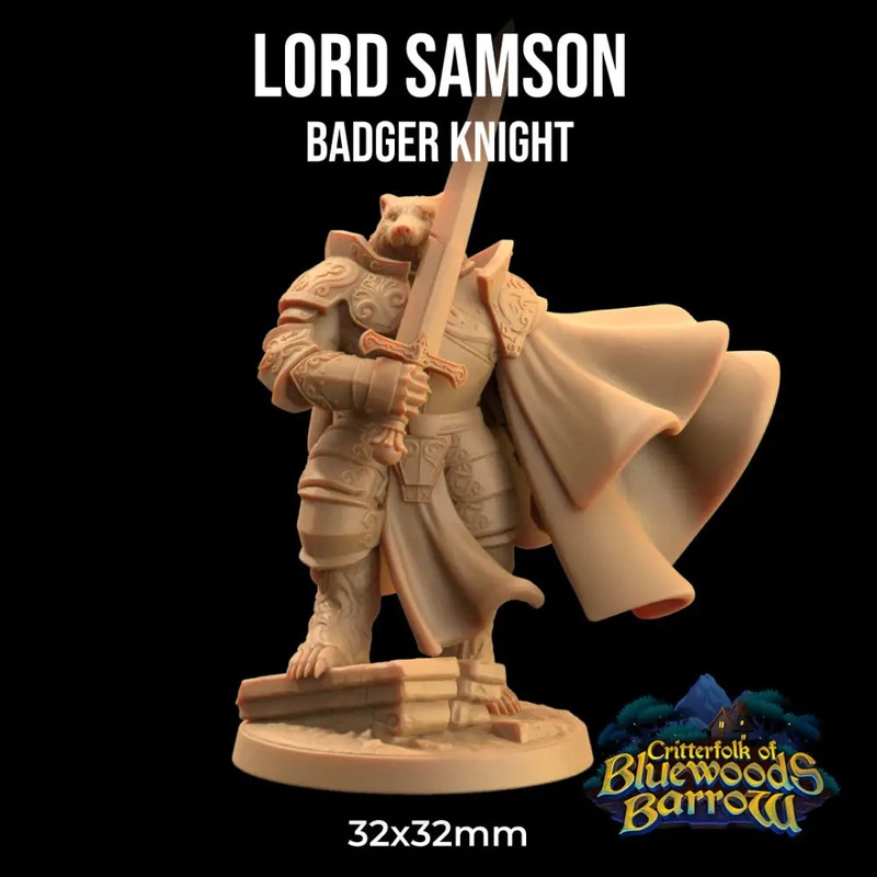 Dapper Fox Minis: Lord Samson, Badger Knight