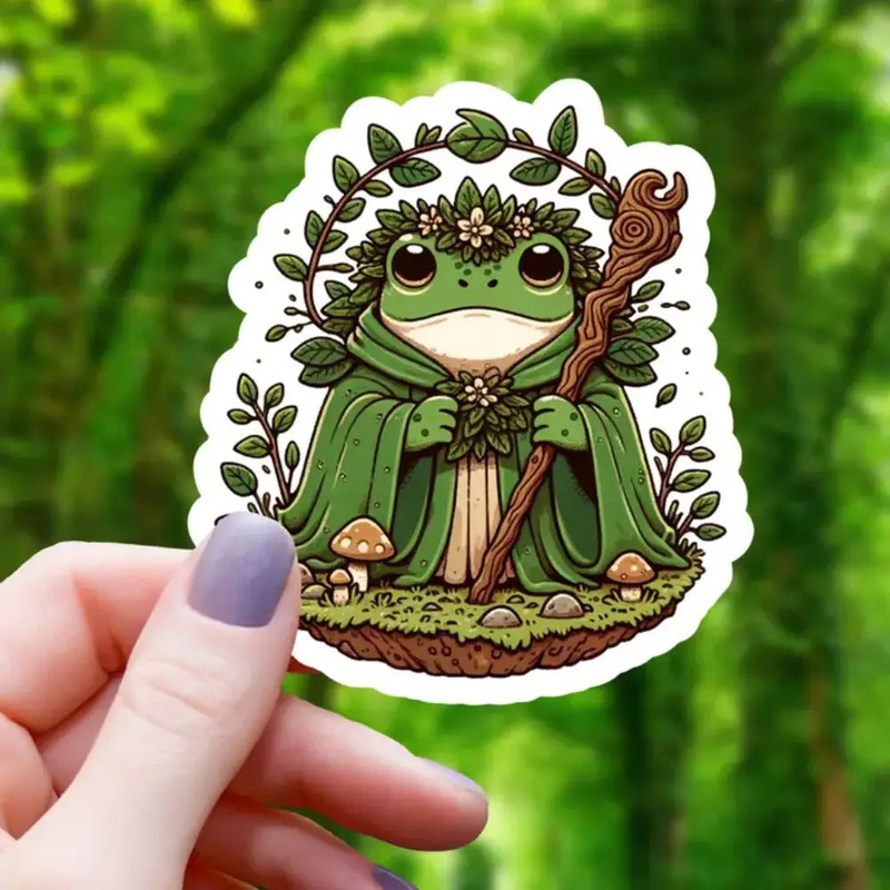Druid Frog Chibi Sticker