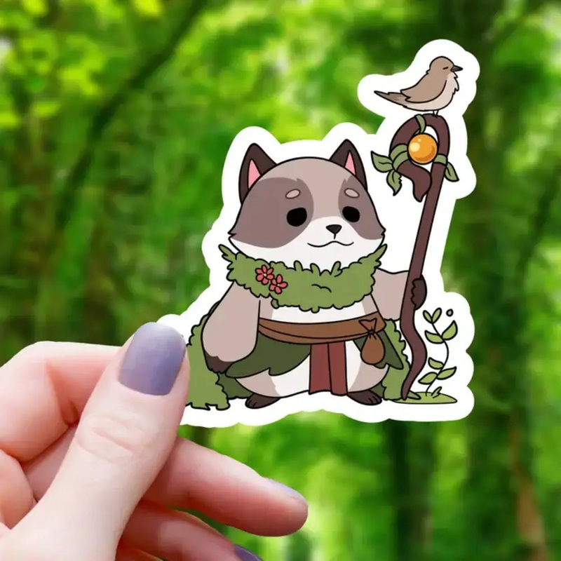 Druid Raccoon Sticker