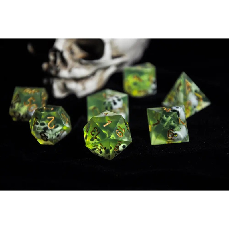 Sharp-Edge Resin Gelatinous Polyhedral (D&D) Dice Set (7)
