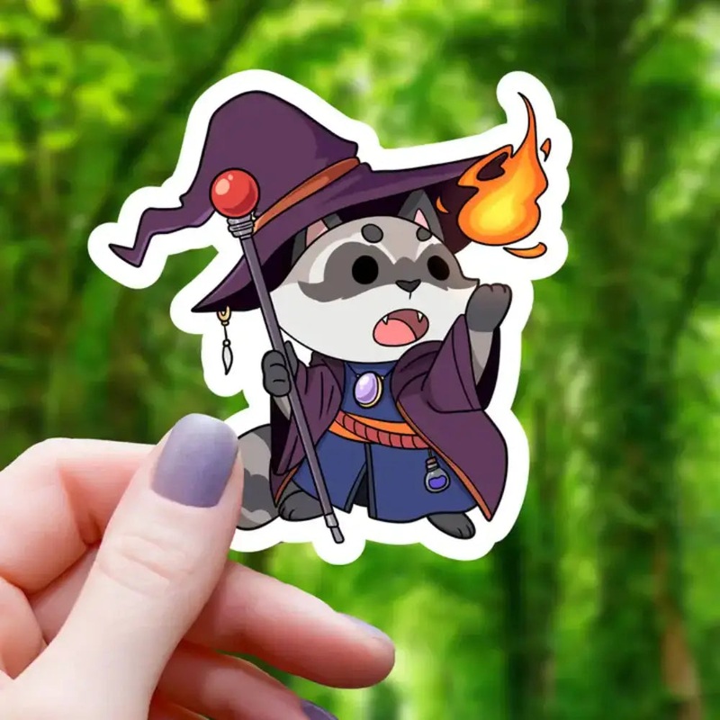 Wizard Raccoon Sticker