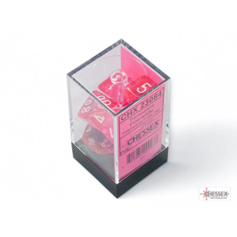 Chessex Translucent Pink w/White