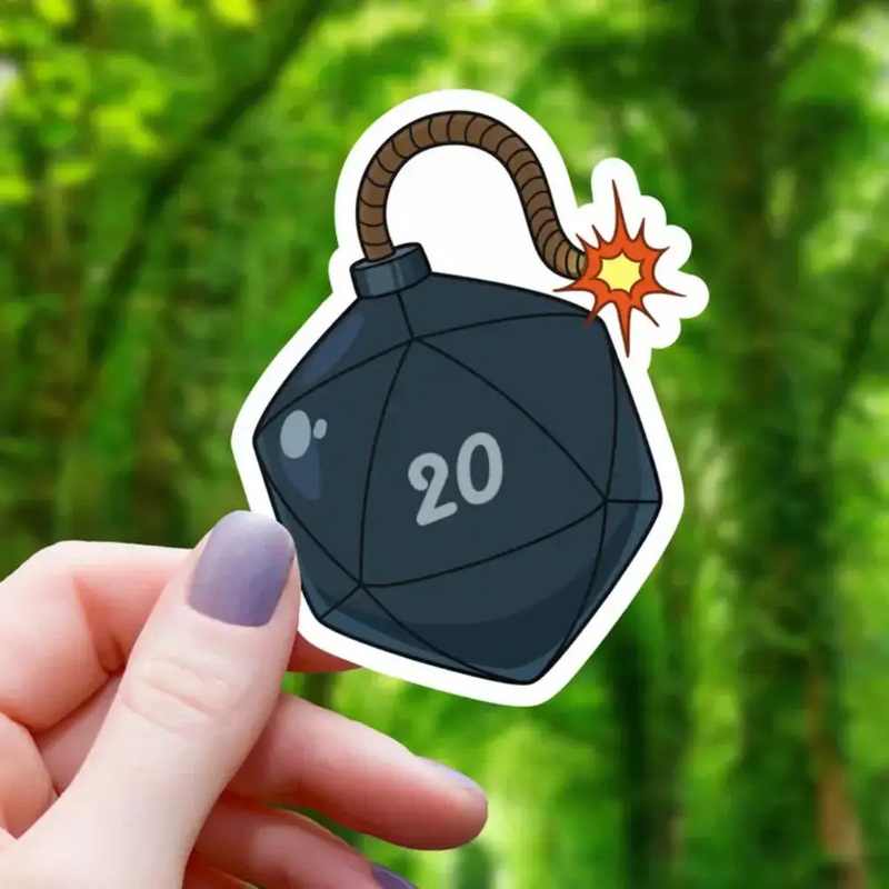 D20 Bomb Critical Hit Sticker