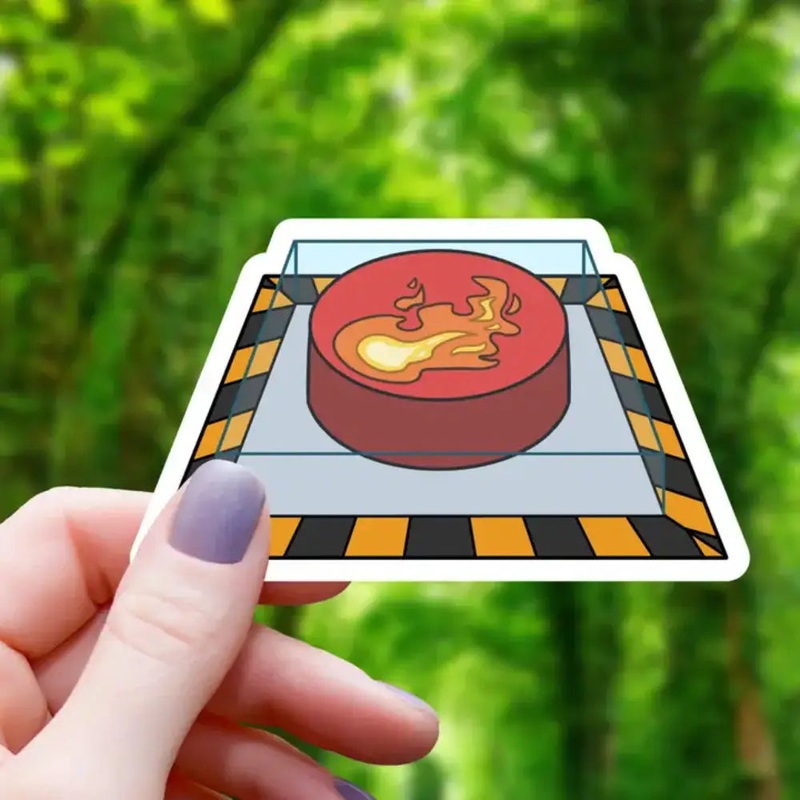 Fireball Emergency Button Sticker