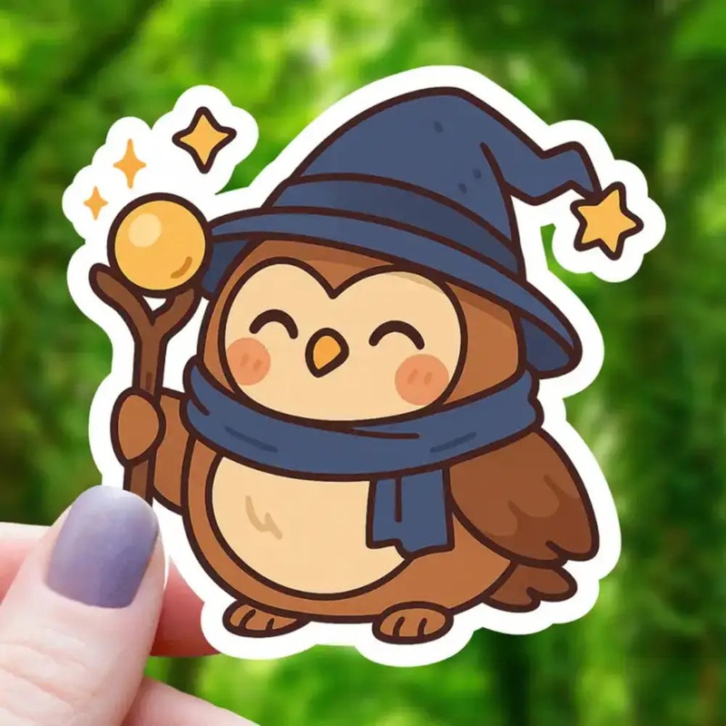 Wizard Owl Sticker